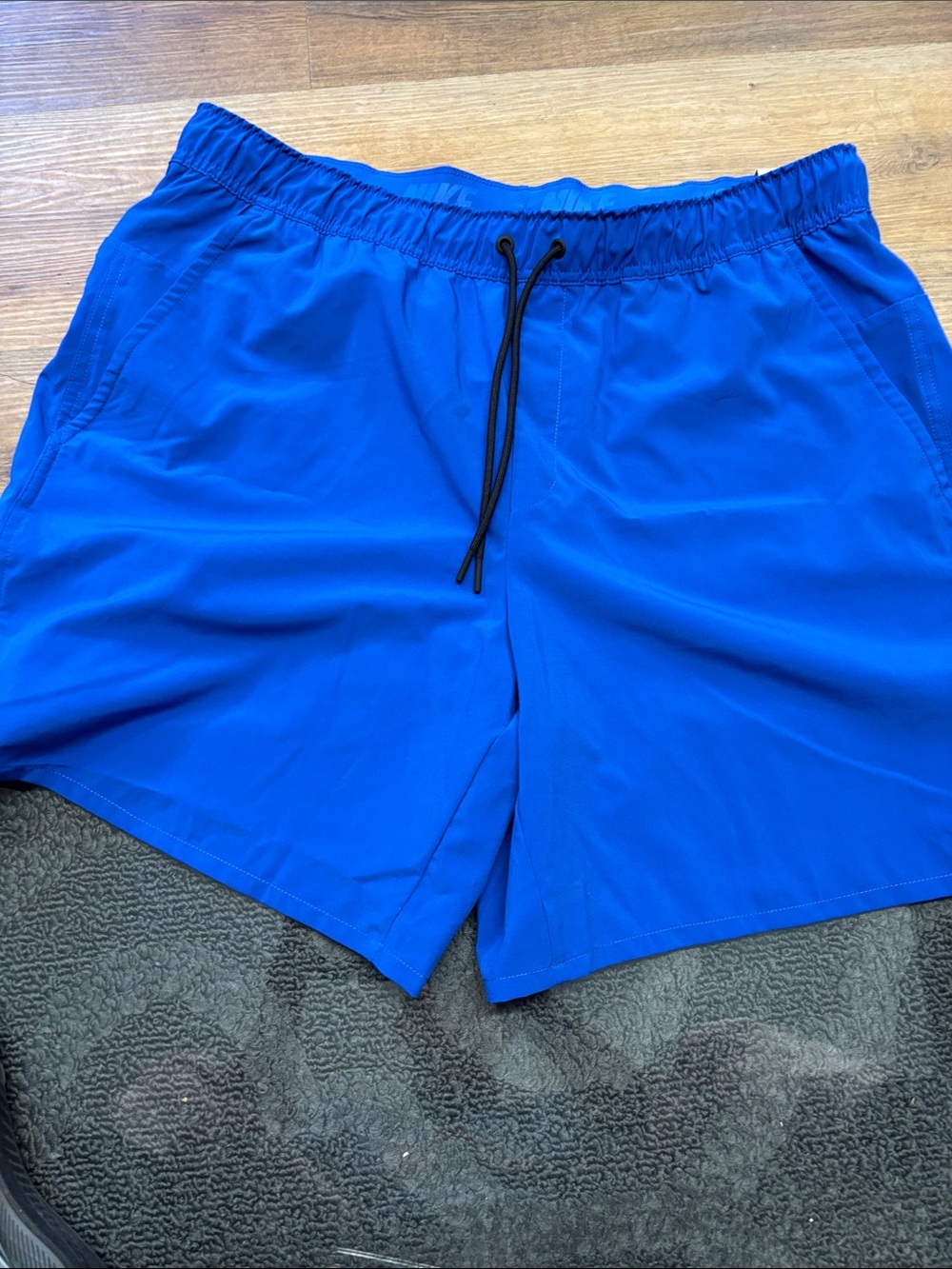 Nike Men’s Athletic Shorts - Royal Blue with Black Drawstring back pockets